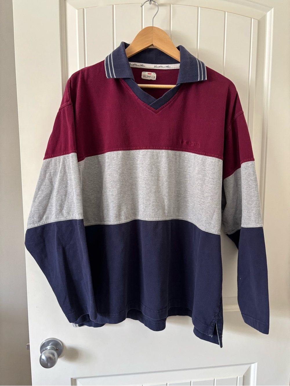 Vintage Levi’s Colourblock Rugby Shirt Long Sleeve Polo Size Large